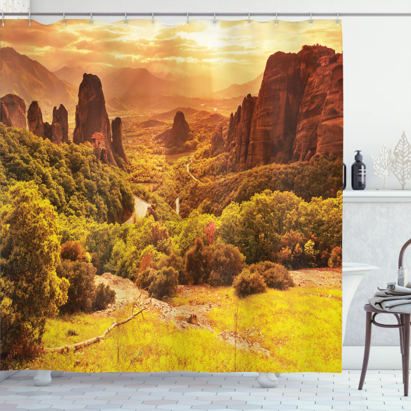 Monasteries in Greece Shower Curtain