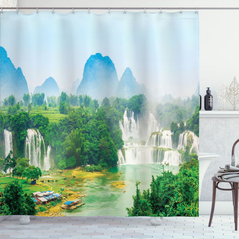 Misty Jungle Forest Shower Curtain