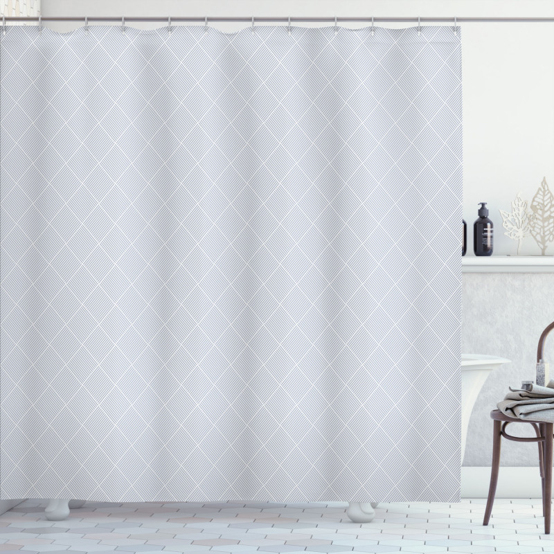 Diagonal Striped Rhombs Shower Curtain