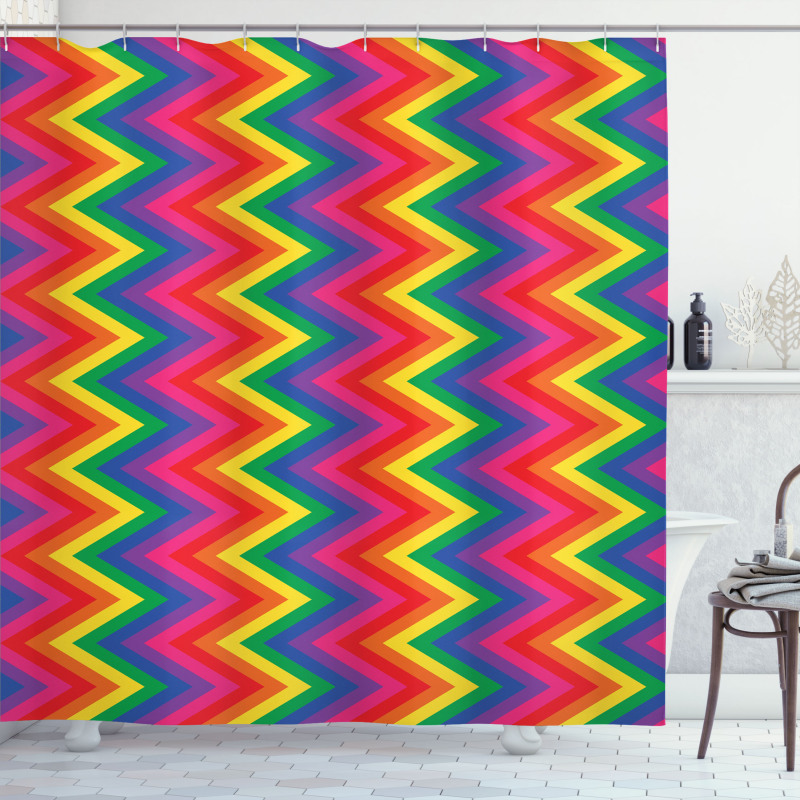 Zig Zag Chevron Shape Shower Curtain