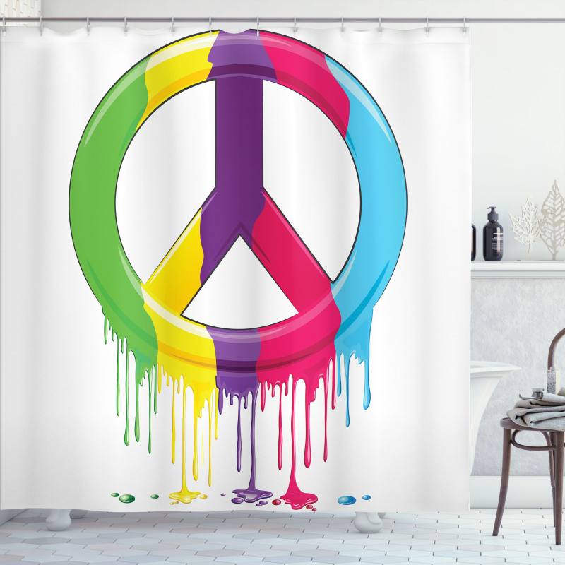 Peace Themed Shower Curtain