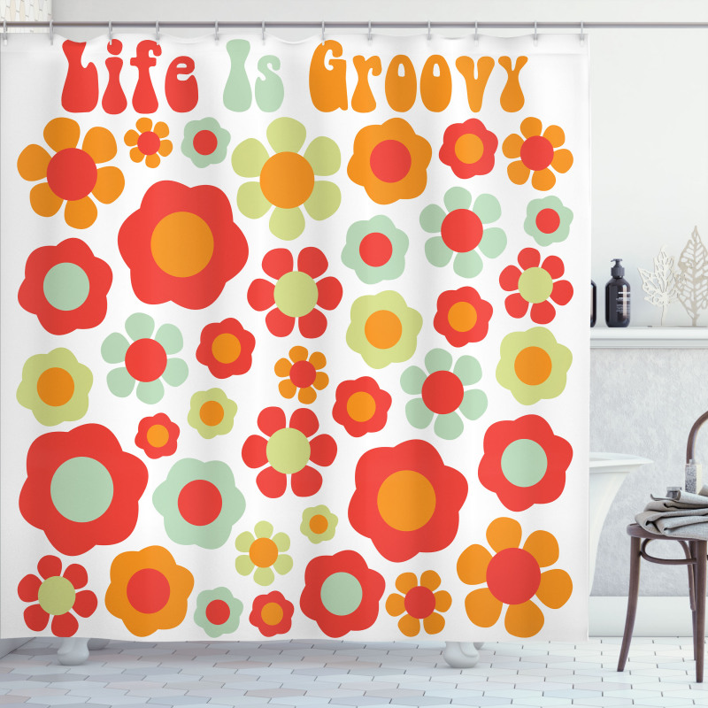 Colored Art Dated Style Shower Curtain