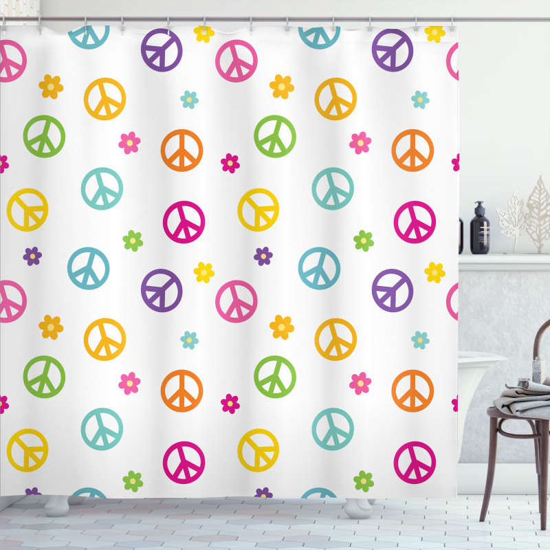 Old Peace Sign Shower Curtain