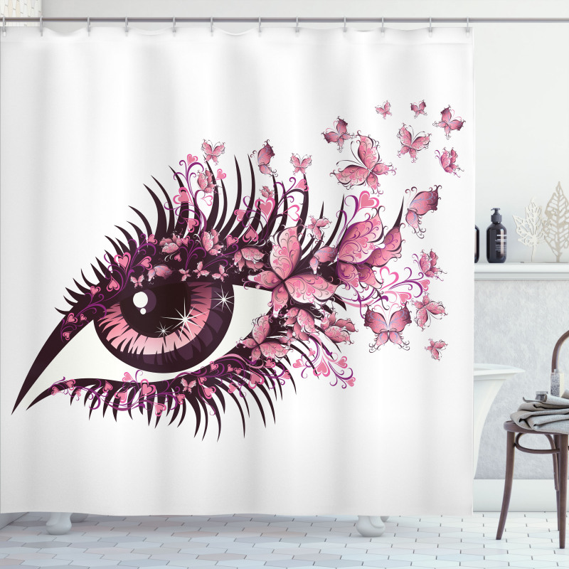 Fairy Woman Eyelashes Shower Curtain