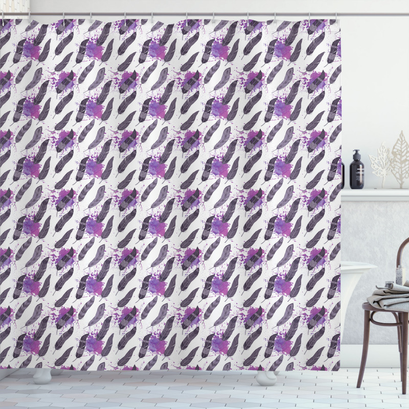 Creative Plume and Splashes Shower Curtain