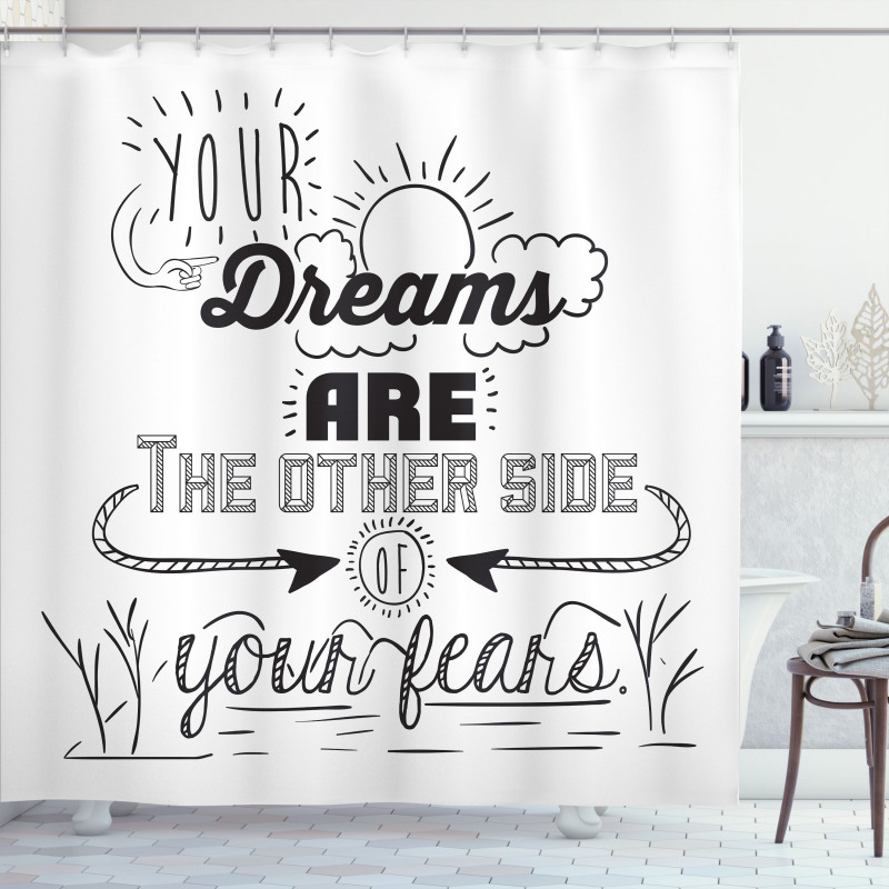 Optimistic Winner Slogan Shower Curtain