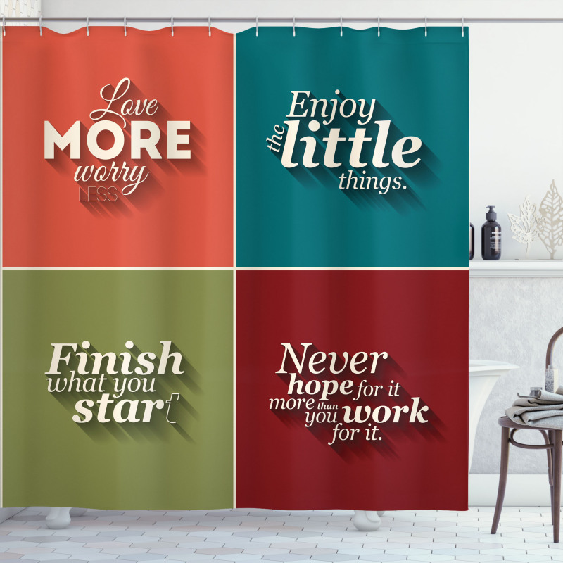 Love More Worry Less Shower Curtain