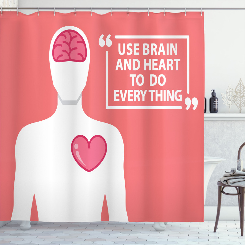 Human with Words Shower Curtain