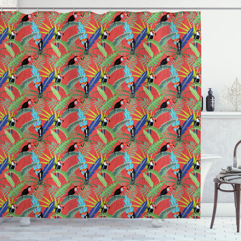 Tropical Birds Rainforest Shower Curtain