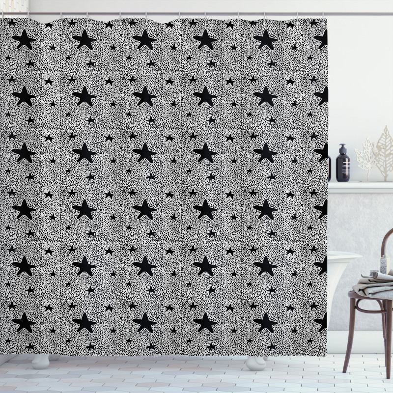 Creative Modern Stars Dots Shower Curtain