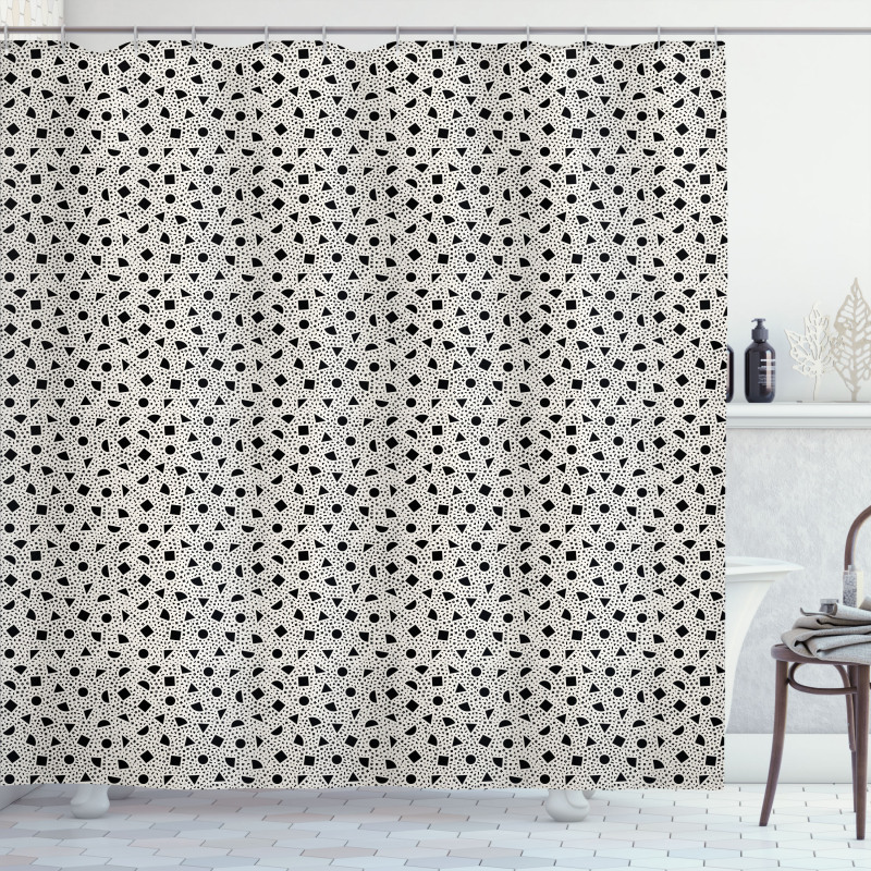 Scattered Geometric Art Shower Curtain