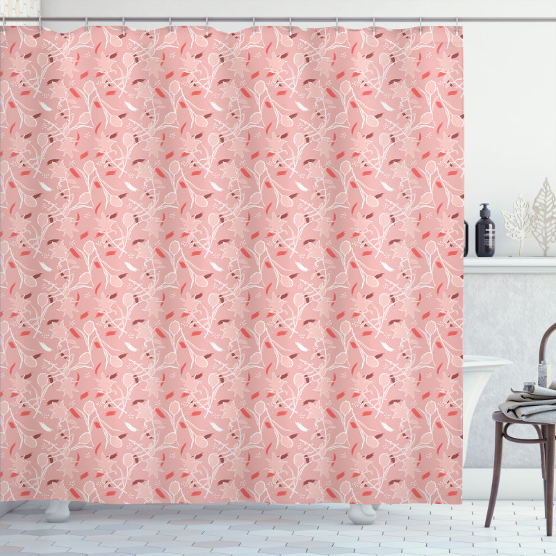 Romantic Rose Brushstrokes Shower Curtain