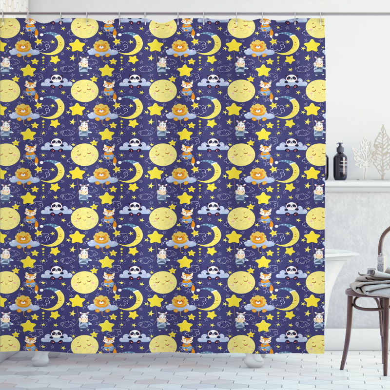 Sleeping Animals Cartoon Shower Curtain