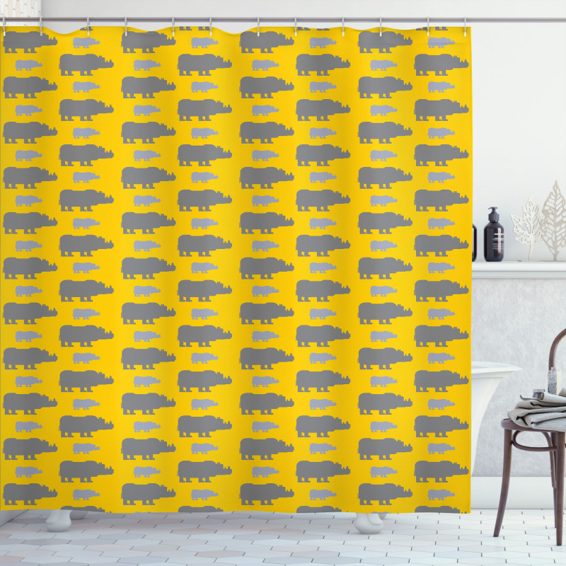 Rhino Silhouettes Shower Curtain