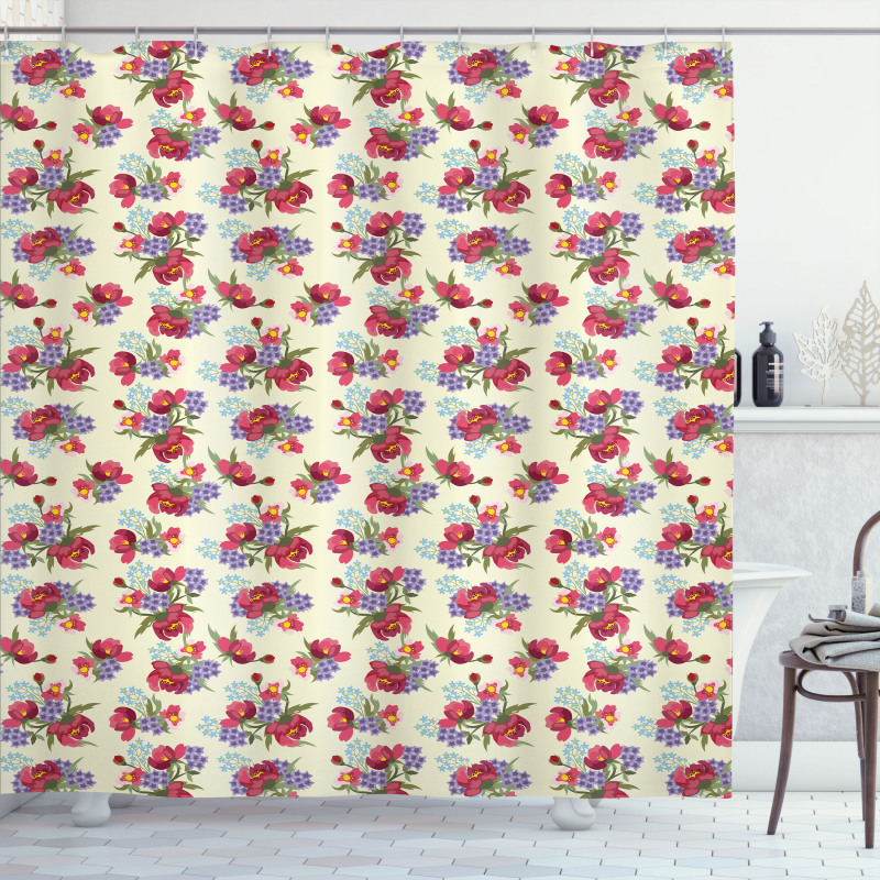 Shabby Garden Blossoms Shower Curtain