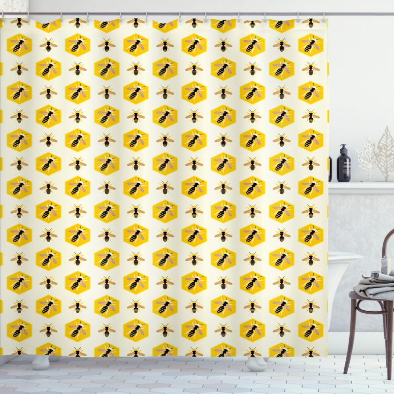 Repeating Hexagon Shapes Shower Curtain