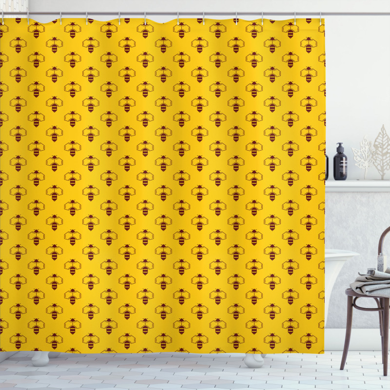 Geometric Honey Lover Shower Curtain