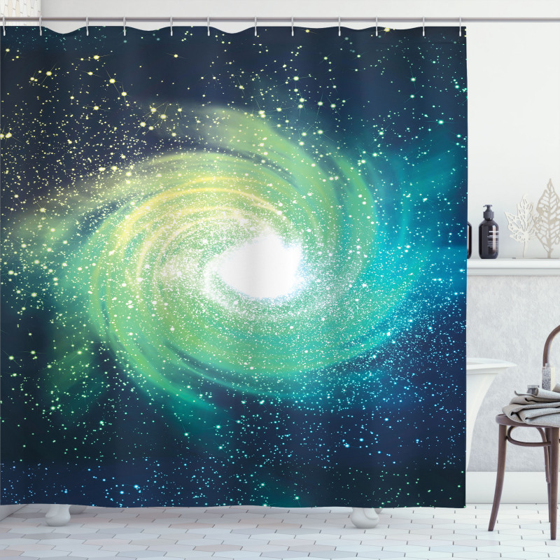 Outer Space Theme Stardust Shower Curtain