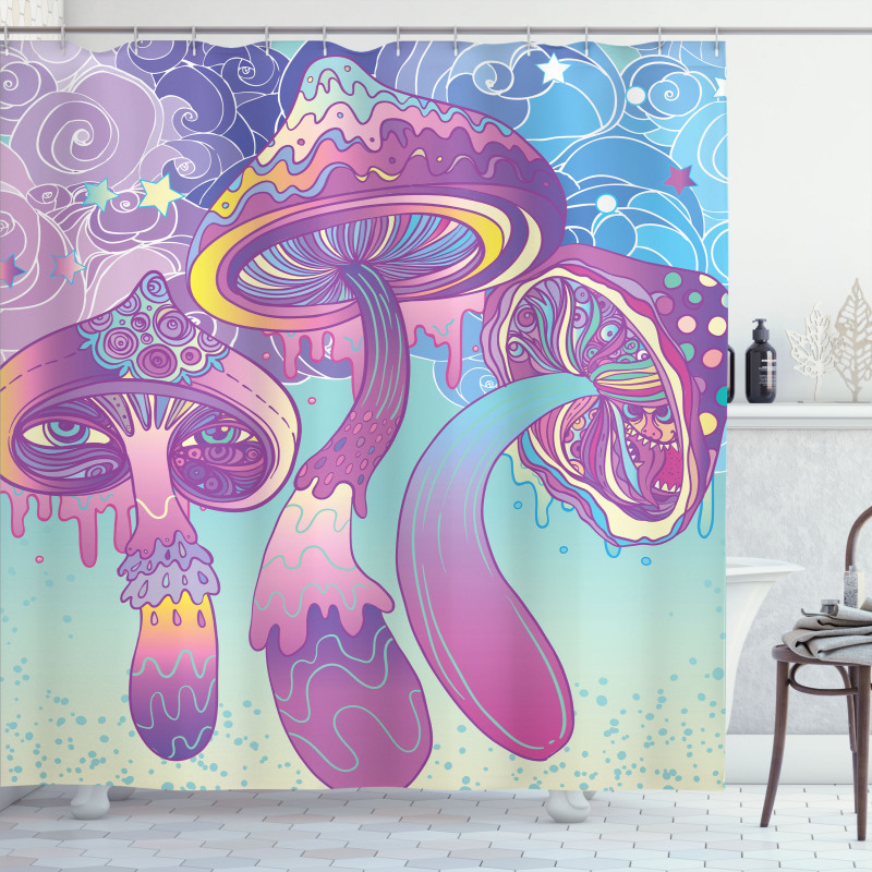 Trippy Magic Mushrooms Shower Curtain