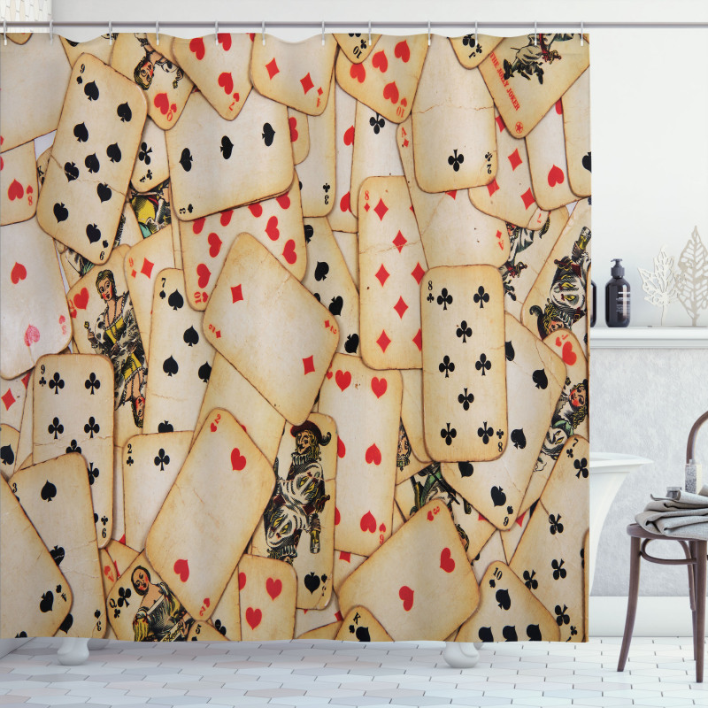 Old Vintage Playing Card Shower Curtain
