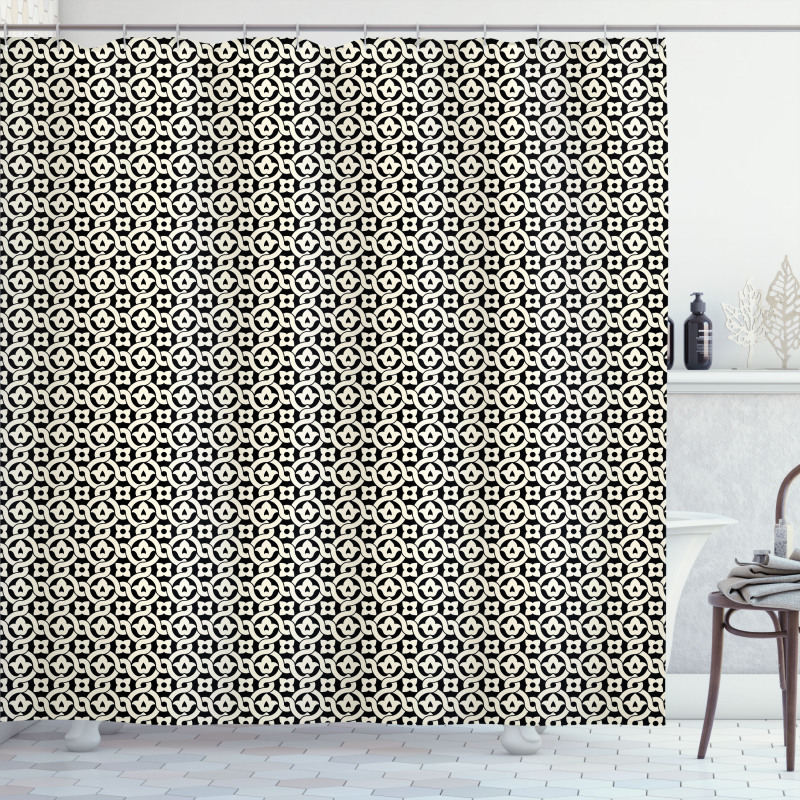 Simple Traditional Floral Shower Curtain