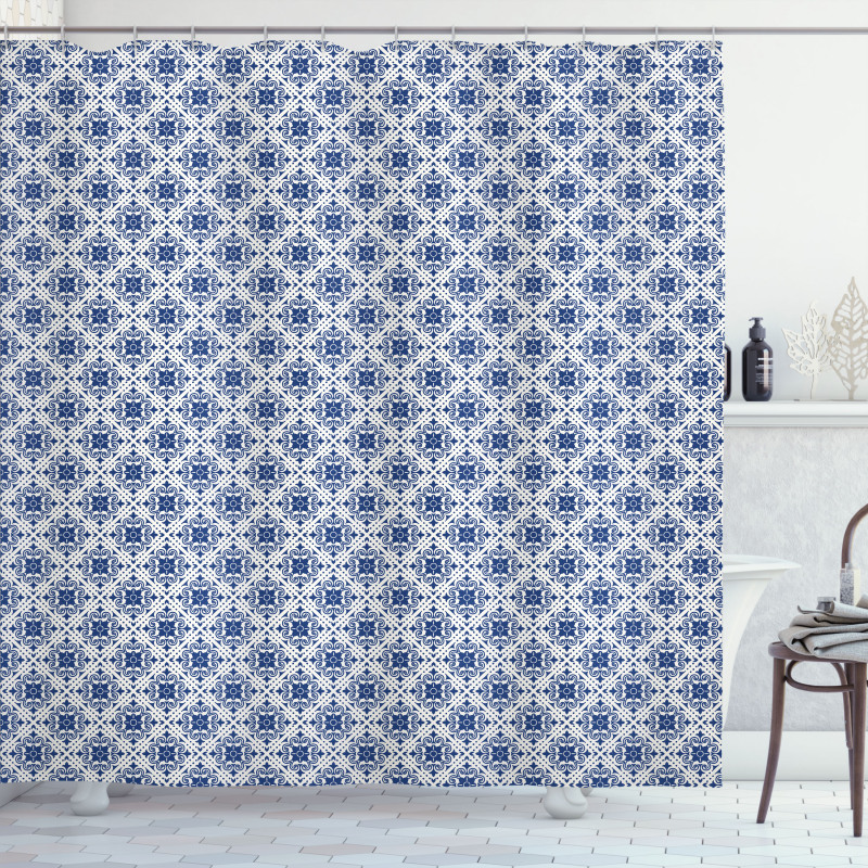 Floral Traditional Damask Shower Curtain