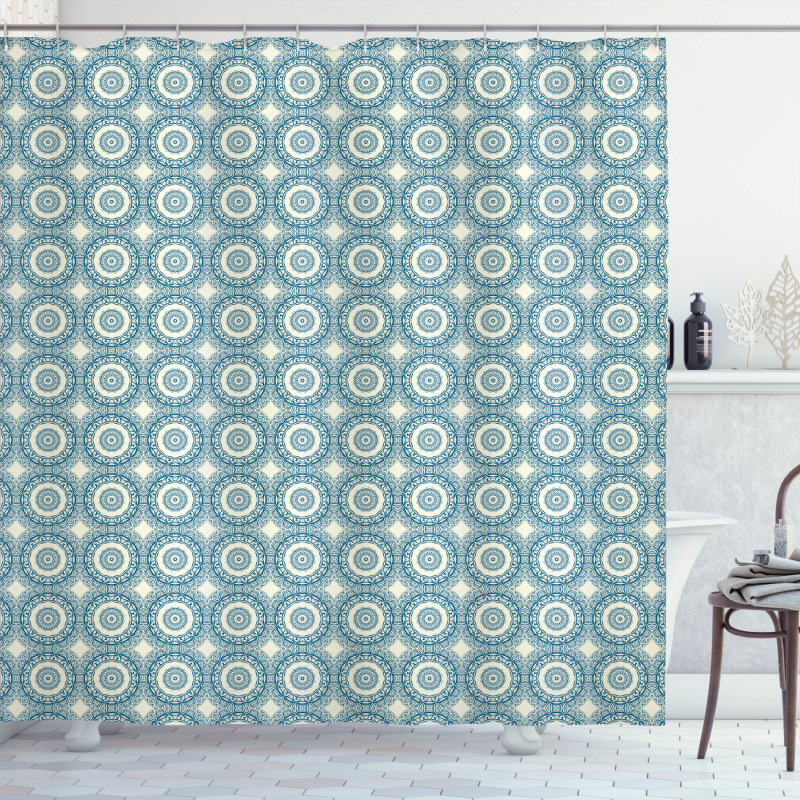 Circular Oriental Shower Curtain