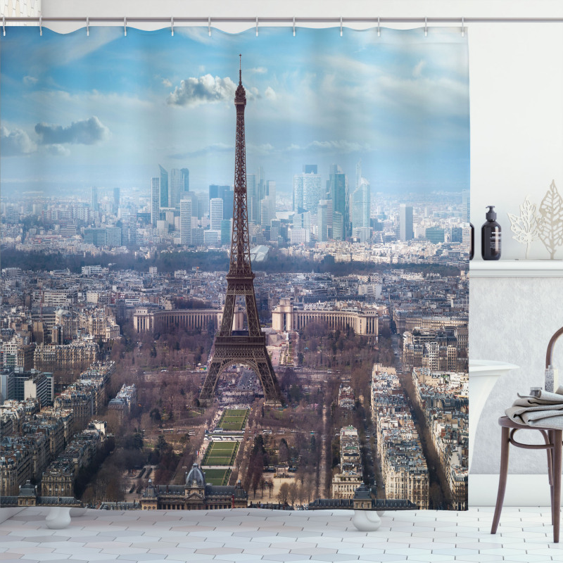 View of Eiffel Tower Shower Curtain