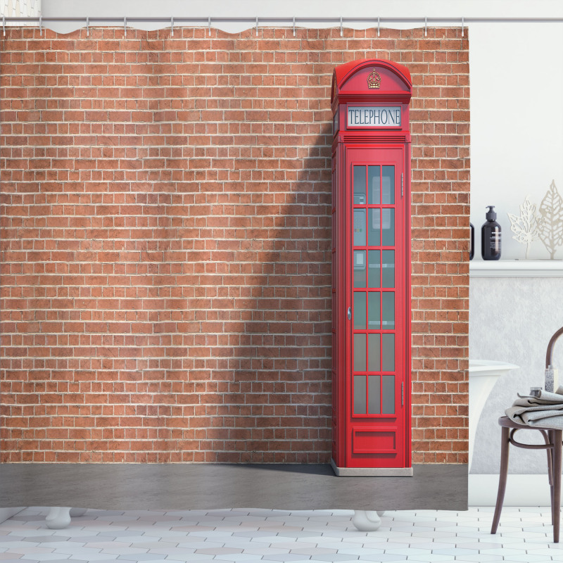 Telephone Kiosk Bricks Shower Curtain