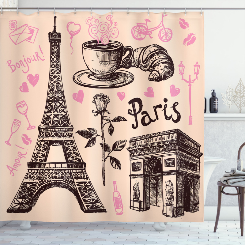Bakery in Paris Eiffel Shower Curtain