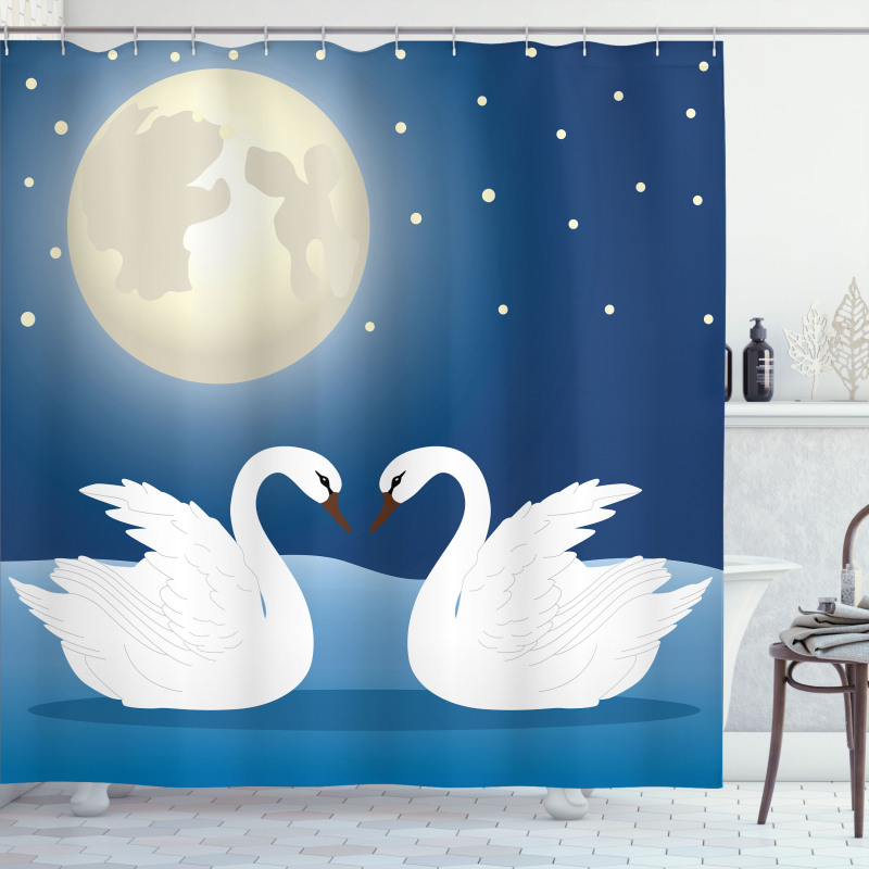 Moonlight Sky at Night Art Shower Curtain