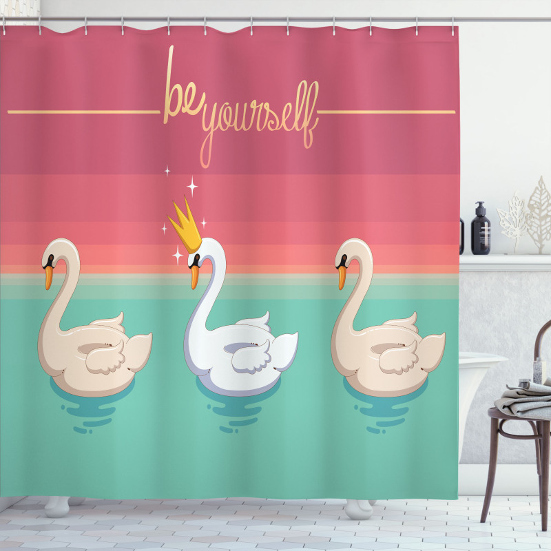 Motivational Aquatic Birds Shower Curtain