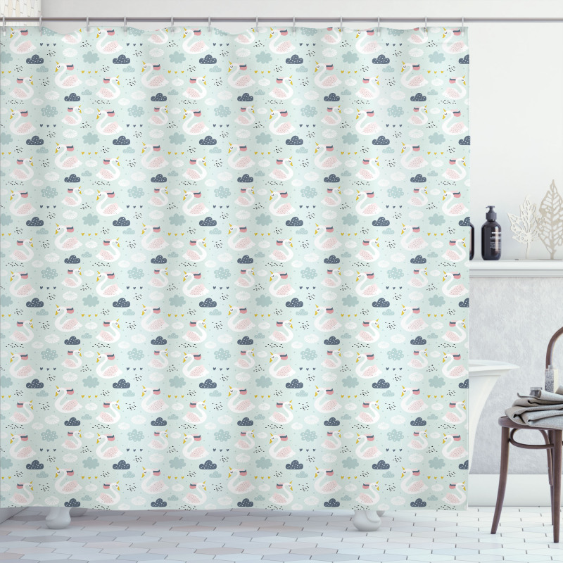 Unicorn Aquatic Animal Art Shower Curtain