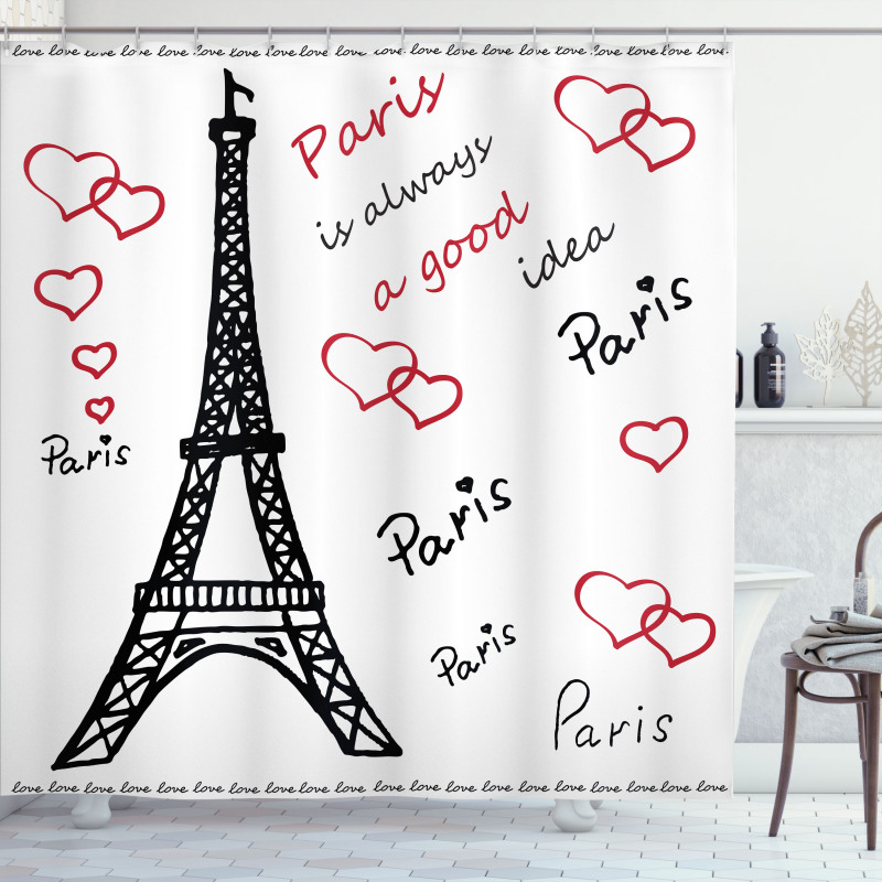Eiffel Tower Paris Shower Curtain