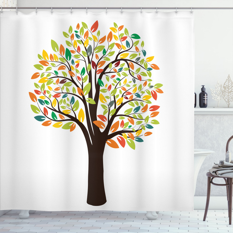 Autumnal Leaves Forest Flora Shower Curtain