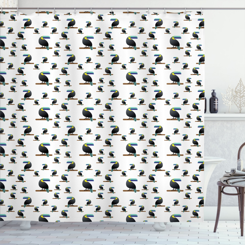 Tropical Toucan Bird Art Shower Curtain