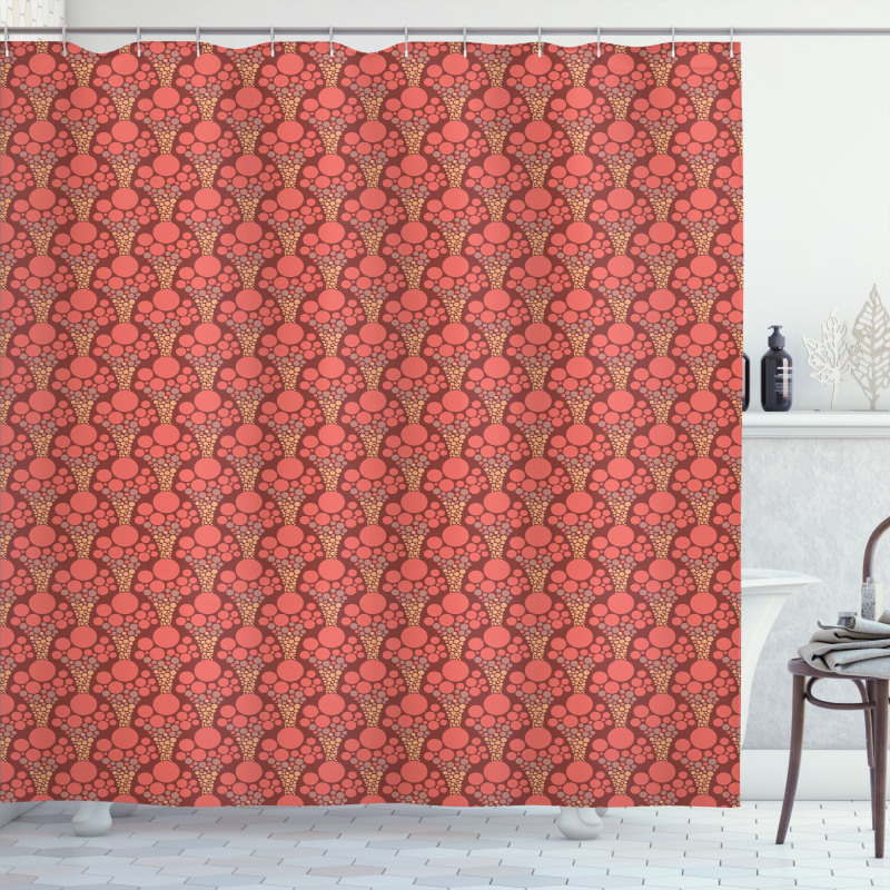 Vintage Look Geometric Art Shower Curtain