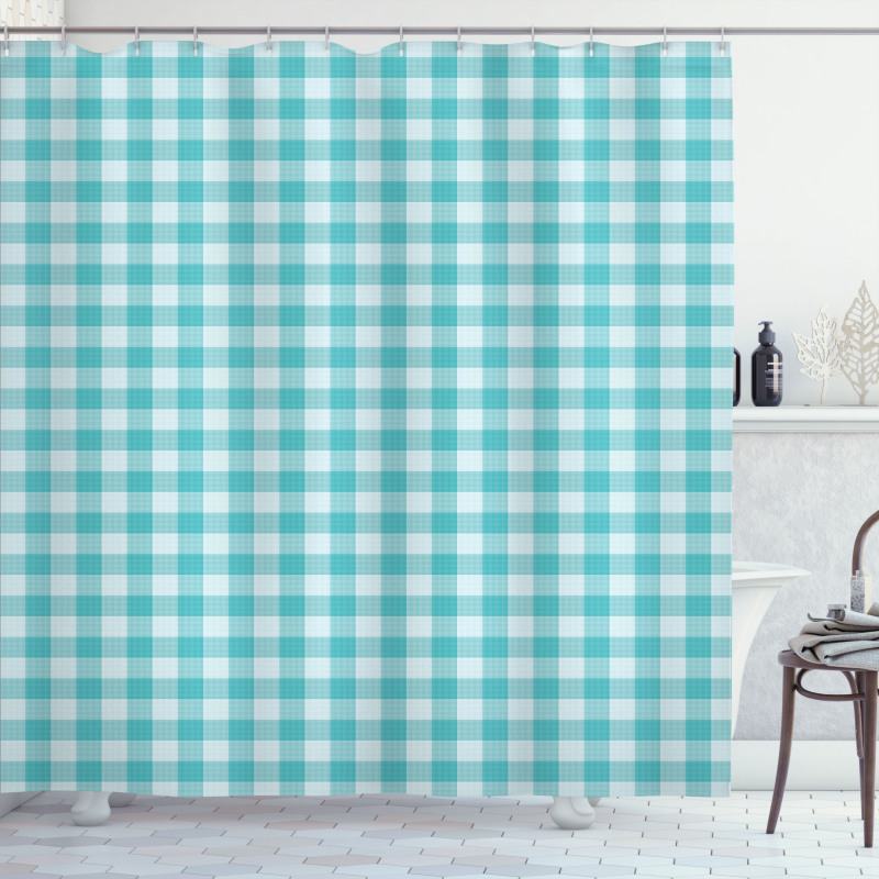 Soft Tones Checkered Shower Curtain