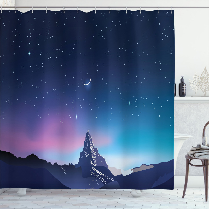 Aurora Borealis Mountain Shower Curtain