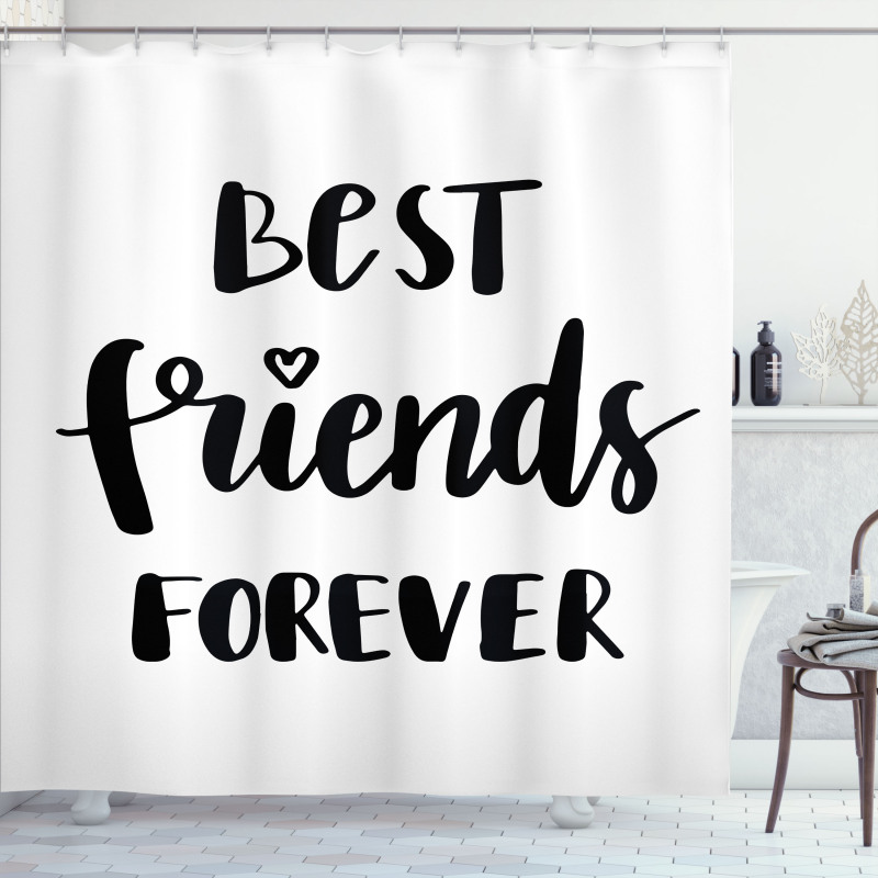 Monochrome Love Forever Shower Curtain