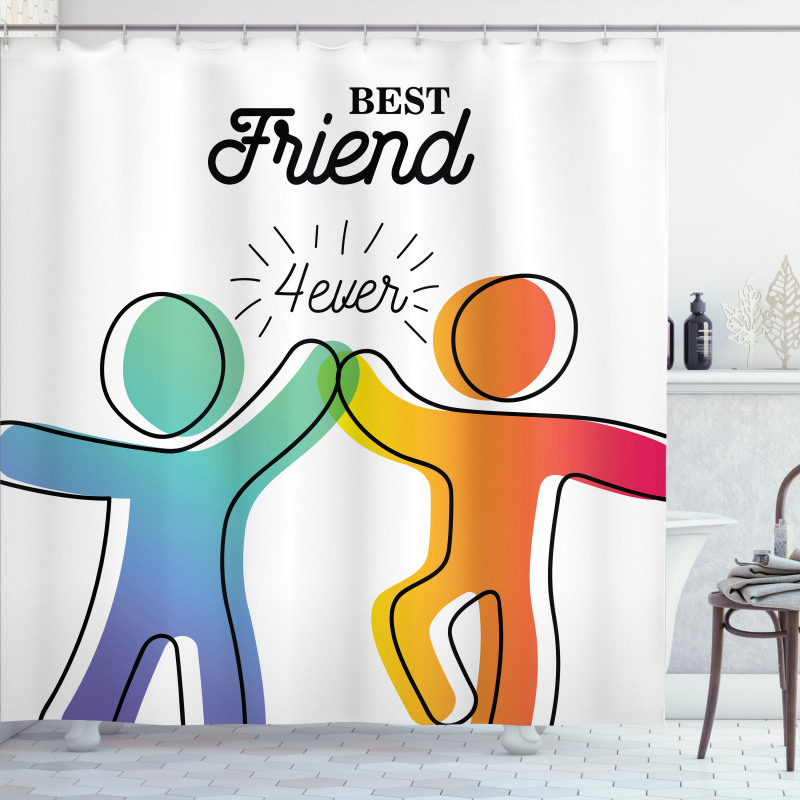 High 5 Buddies Art Shower Curtain