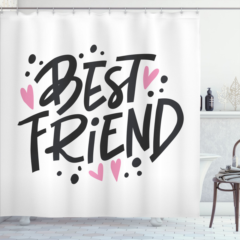 Girly Lettering Shower Curtain