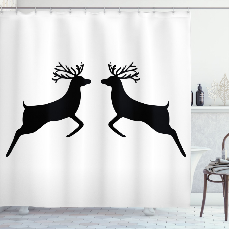 Reindeer Silhouette Shower Curtain