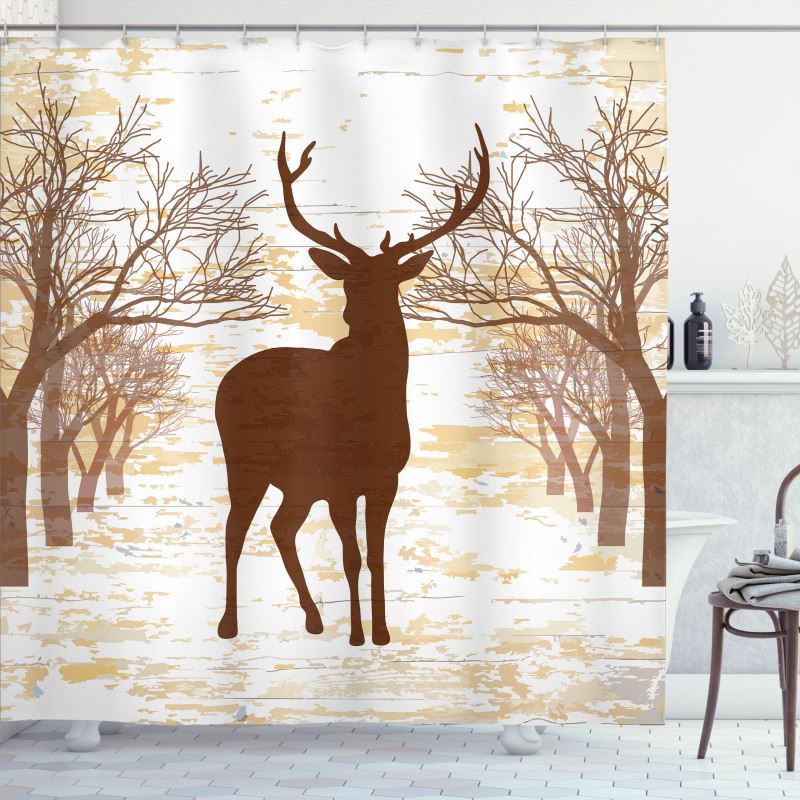 Rustic Silhouette Art Shower Curtain