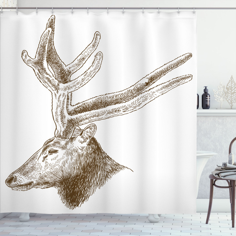 Wild Animal Engraving Shower Curtain