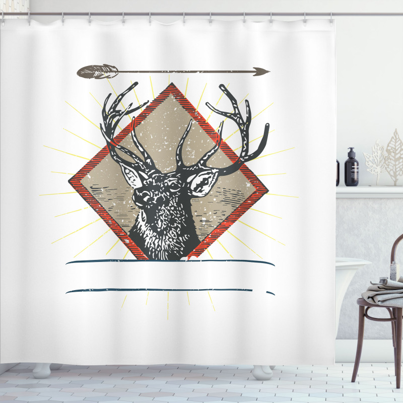 Hipster Wild Antler Shower Curtain