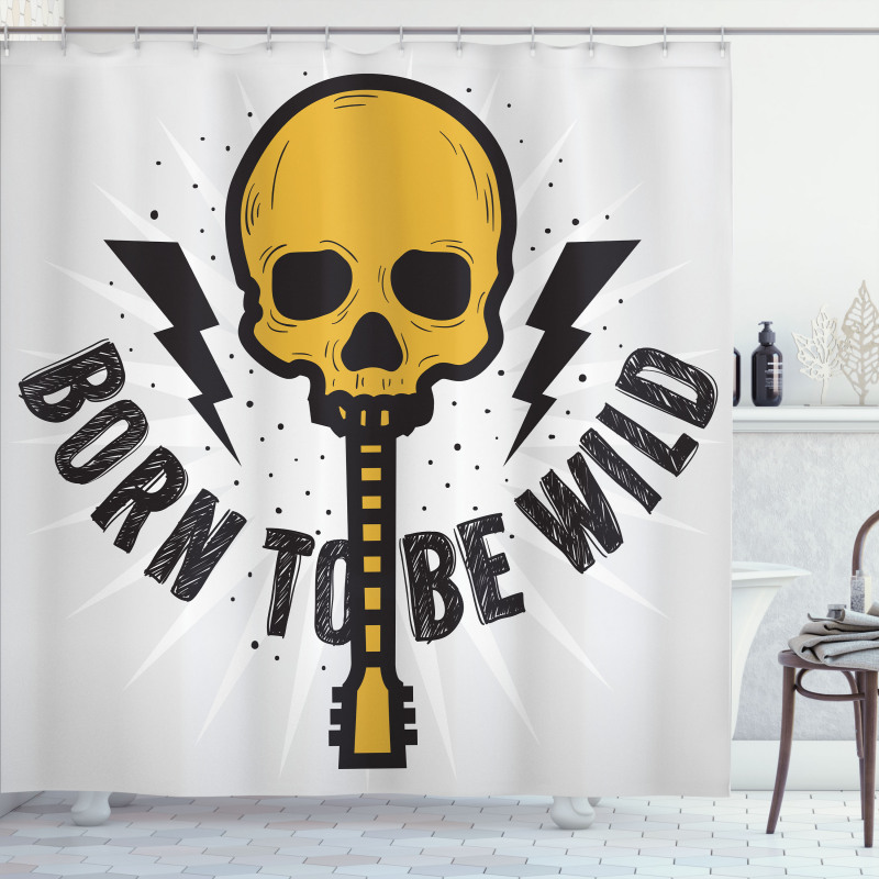 Born to Be Wild Words Shower Curtain