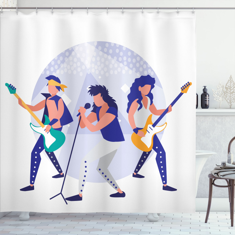 Band Playing Guitars Shower Curtain