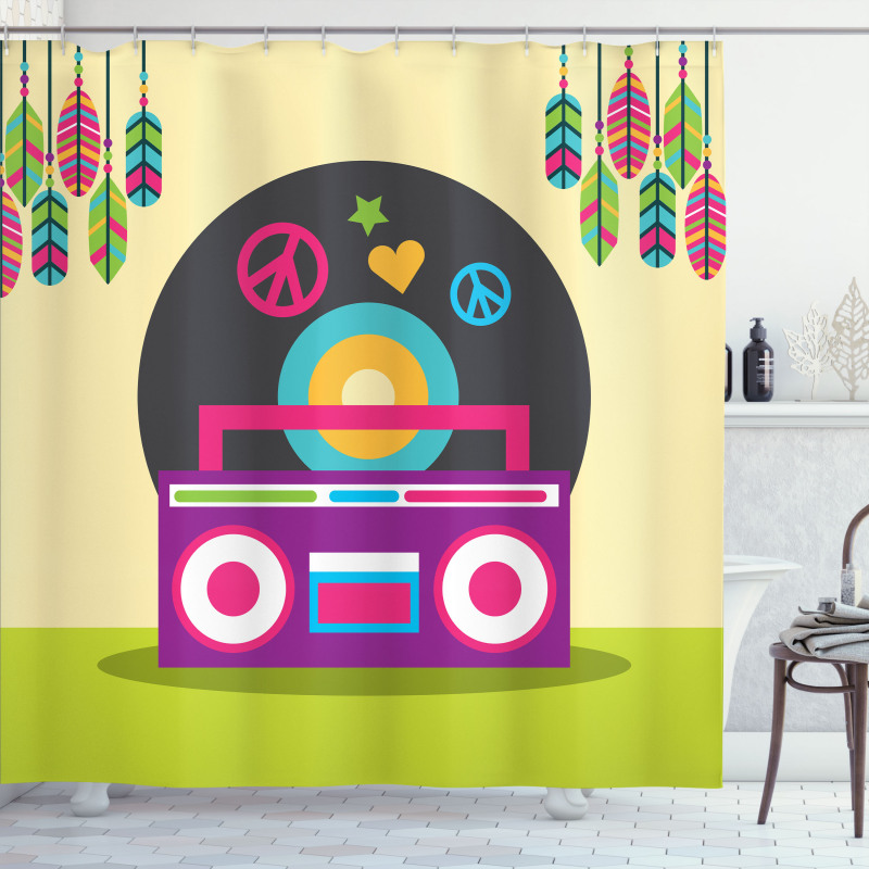 Bohemian Stereo Radio Shower Curtain