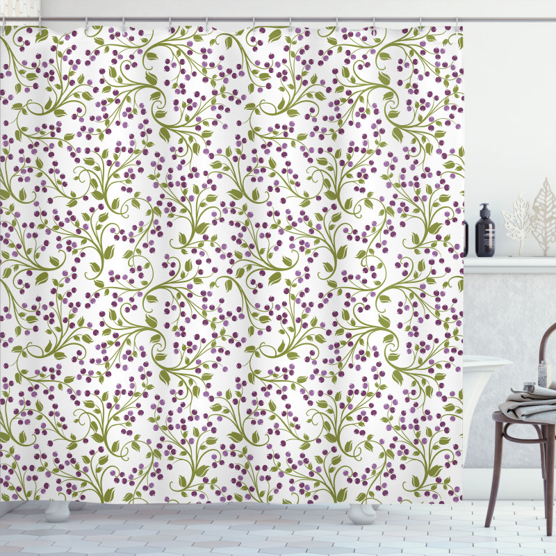 Wild Berries Botanical Shower Curtain